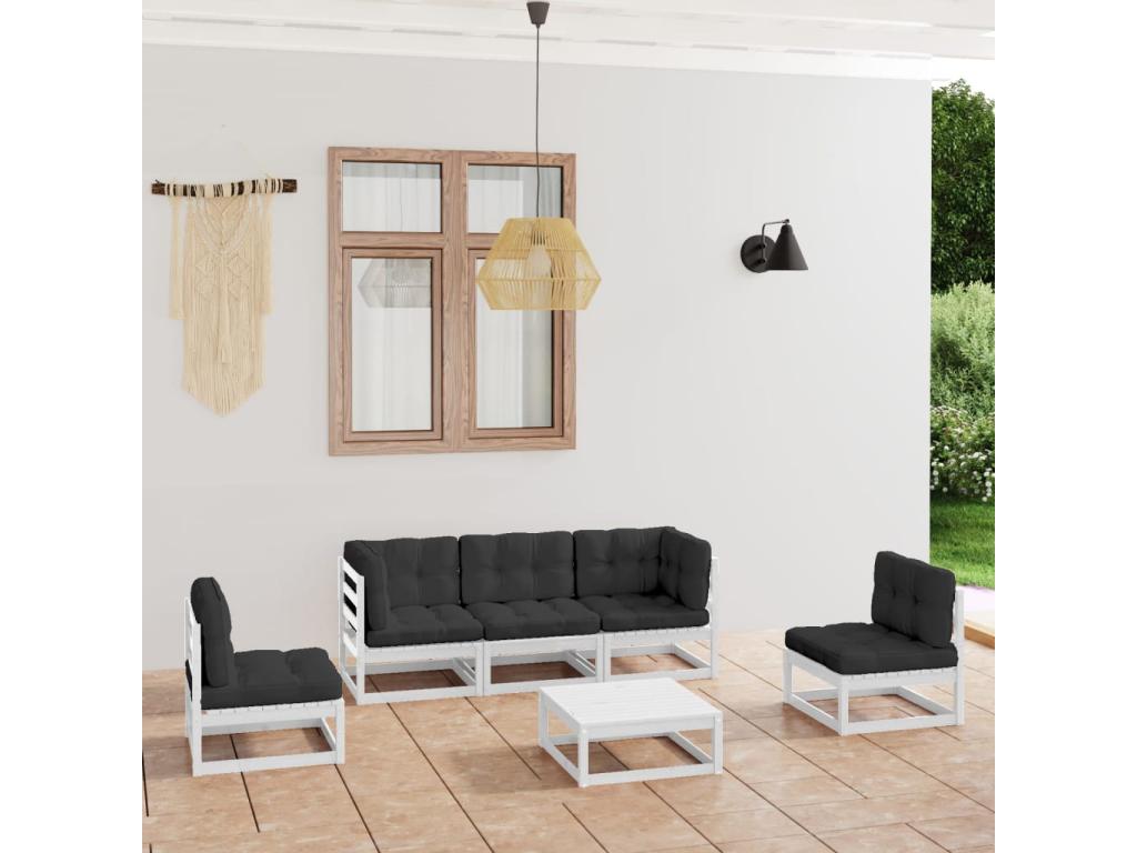 White Pine Wood Outdoor Furniture Set