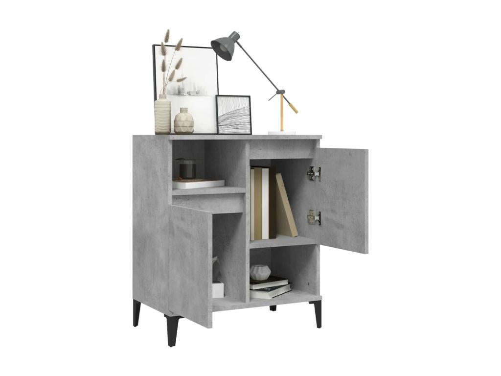 Gray Engineered Wood Sideboard, 60 x 35 x 70 cm