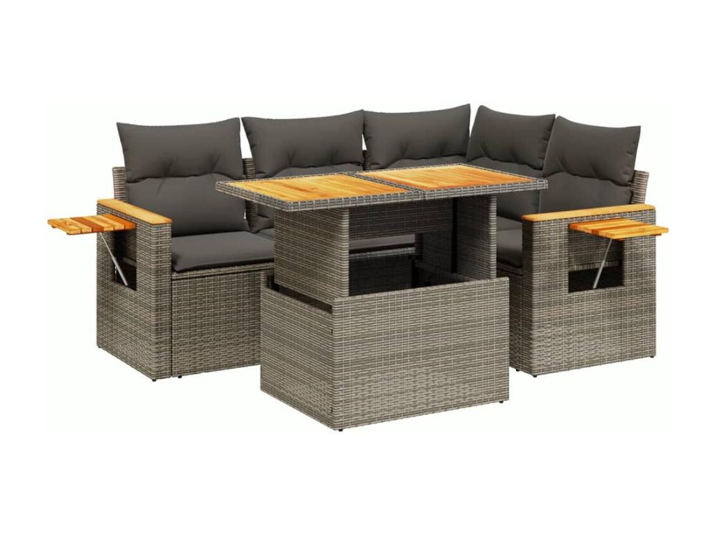Gray Woven Resin Wicker Outdoor Furniture Set - dlz1766585619892