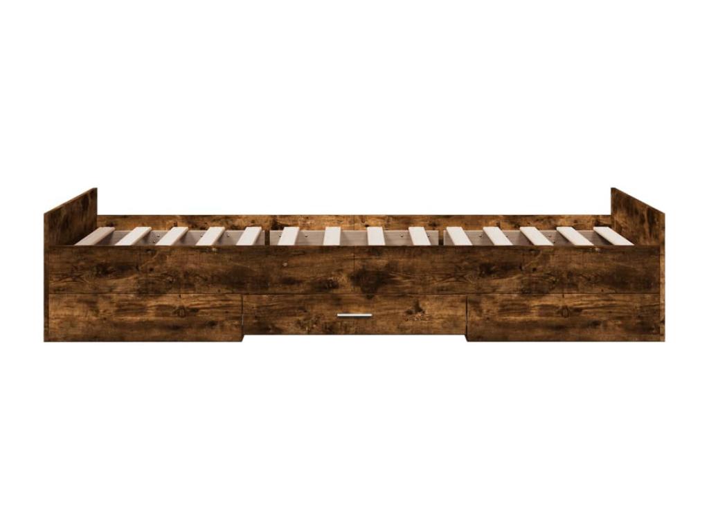 Brown Engineered Wood Bed Frame, 90 x 190 cm