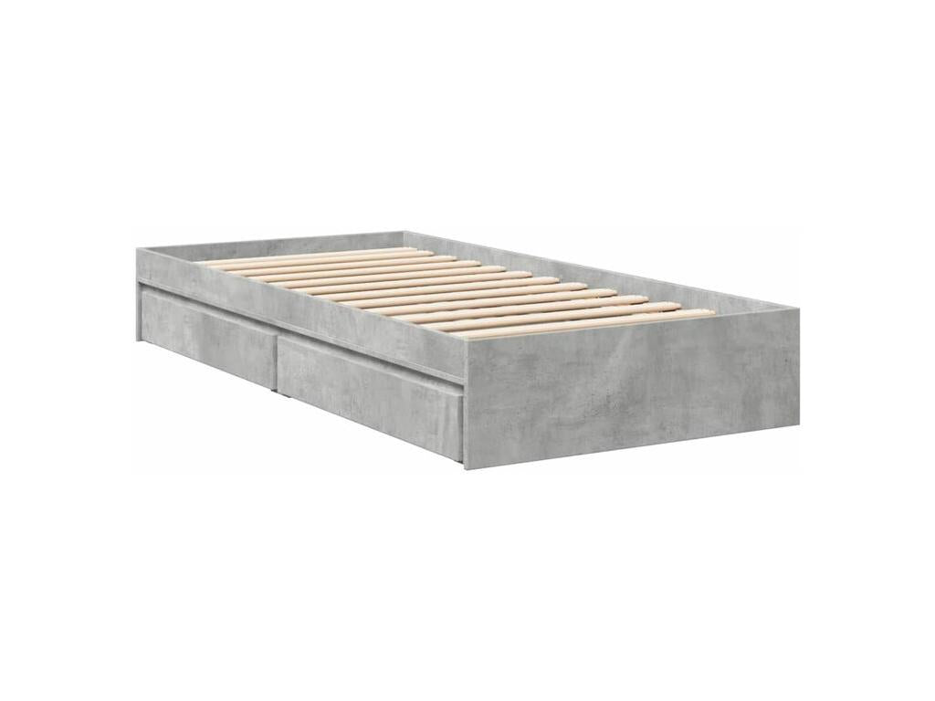 Gray Engineered Wood Bed Frame, 90 x 200 cm