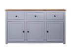 Gray Pine Wood Sideboard, 135 x 40 x 80 cm