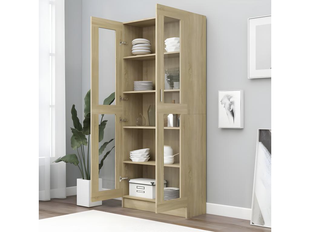 Brown Oak Wood Wardrobe, 82.5 x 30.5 x 185.5 cm