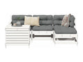 White Solid Wood Outdoor Furniture Set