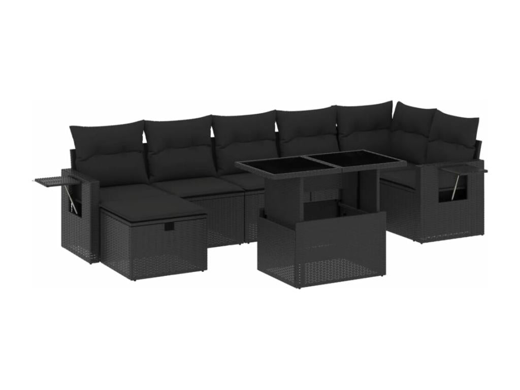 Black Woven Resin Wicker Outdoor Furniture Set - dlz1766585688746