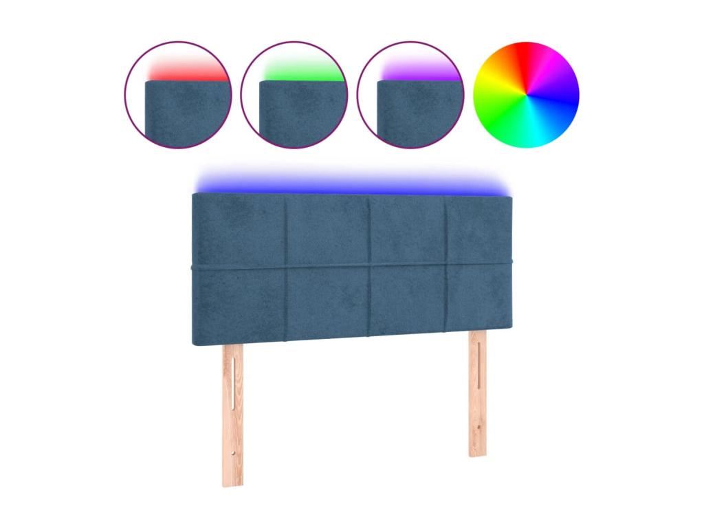 Blue Velvet Bed, 100 x 5 x 78 cm