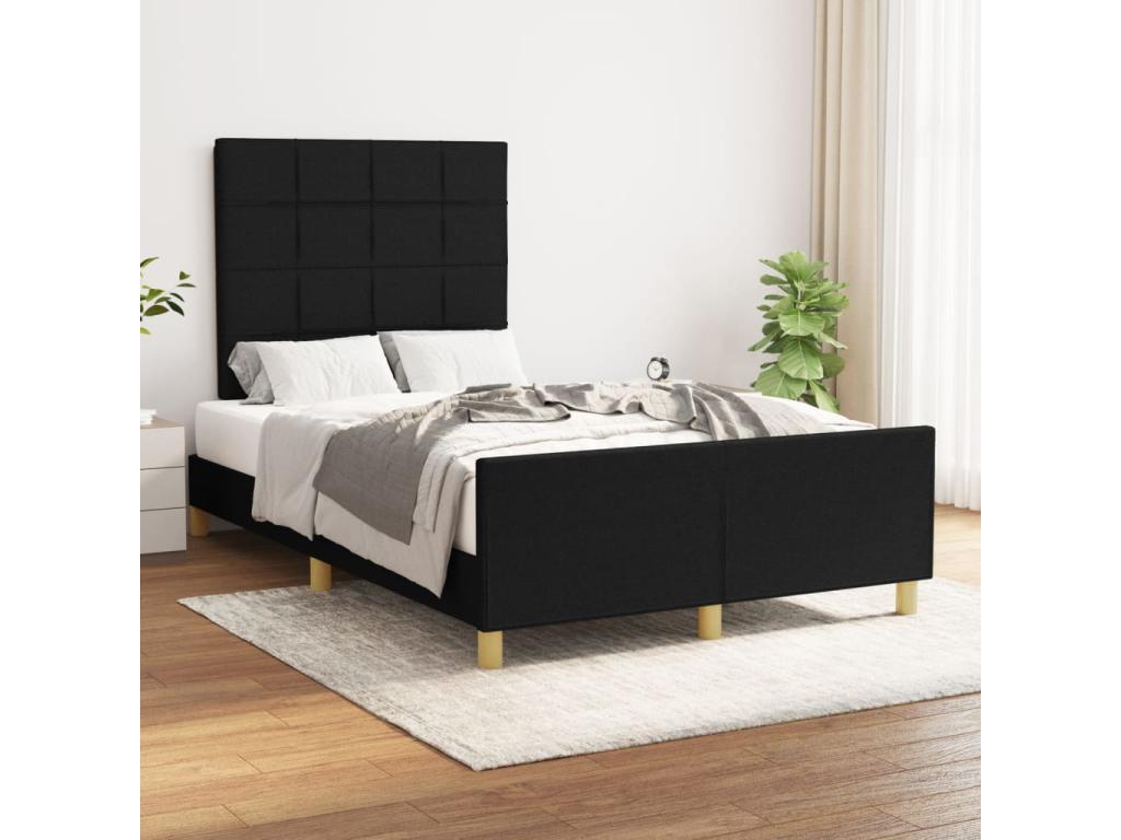 Black Fabric Bed Frame, 120 x 190 cm