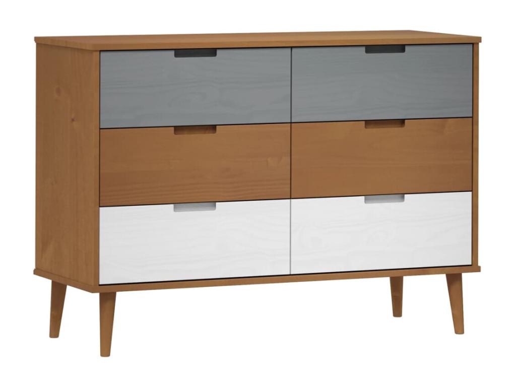 Brown Pine Wood Dresser, 113 x 40 x 80 cm