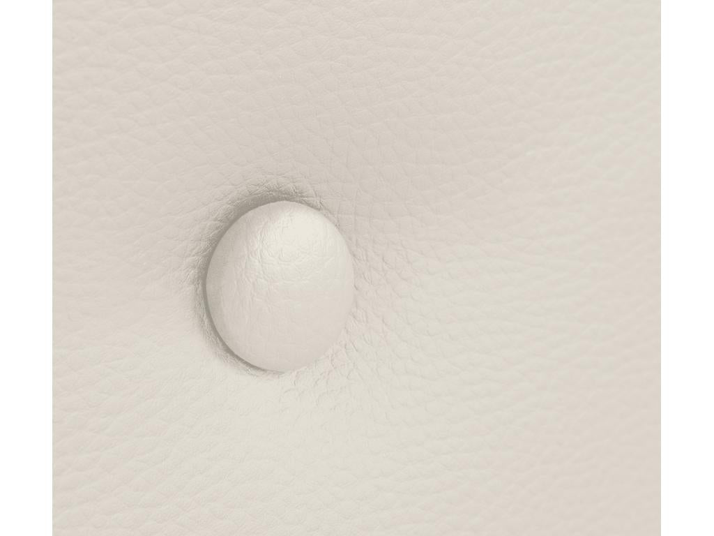 White Leather Bed, 135 x 50 cm