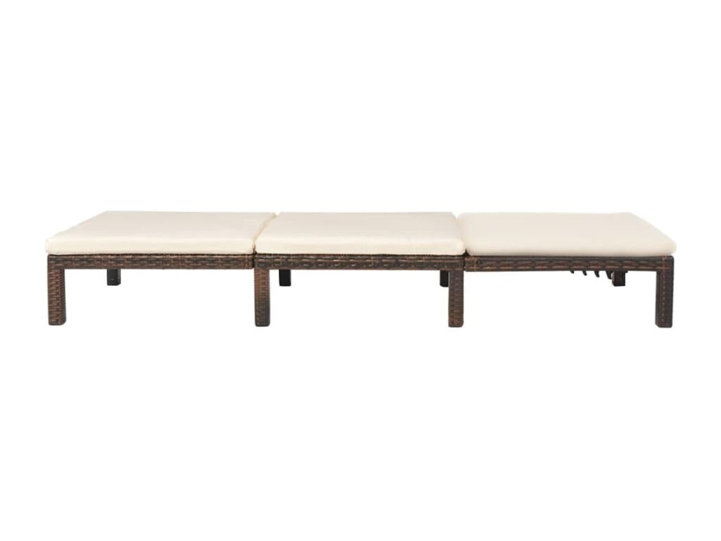 Brown Chaise Lounge, 195 x 60 x 22 cm