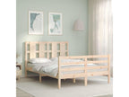 Brown Solid Wood Bed Frame, 140 x 200 cm - dlz1766585625672