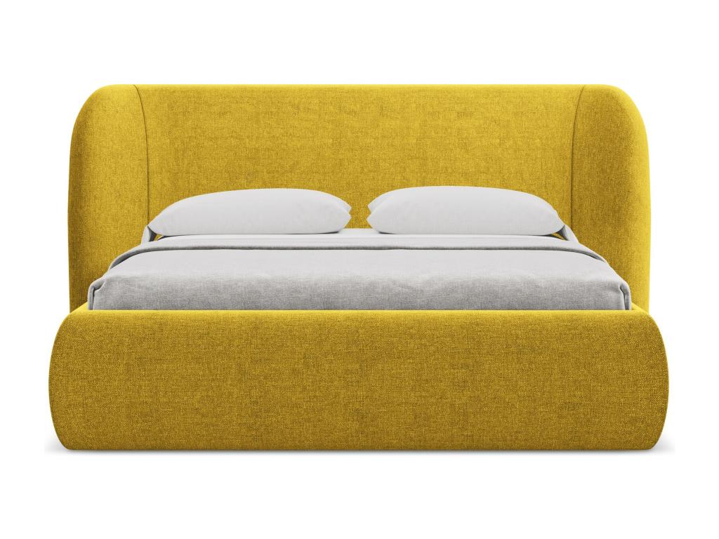 Yellow Fabric Bed, 180 x 200 cm