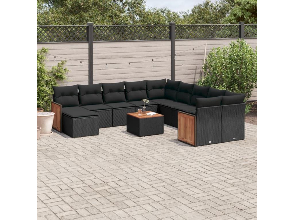 Black Woven Resin Wicker Outdoor Furniture Set - dlz1766585954960