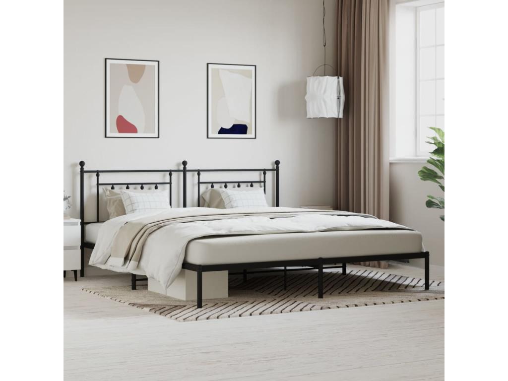 Black Metal Bed Frame, 193 x 203 cm