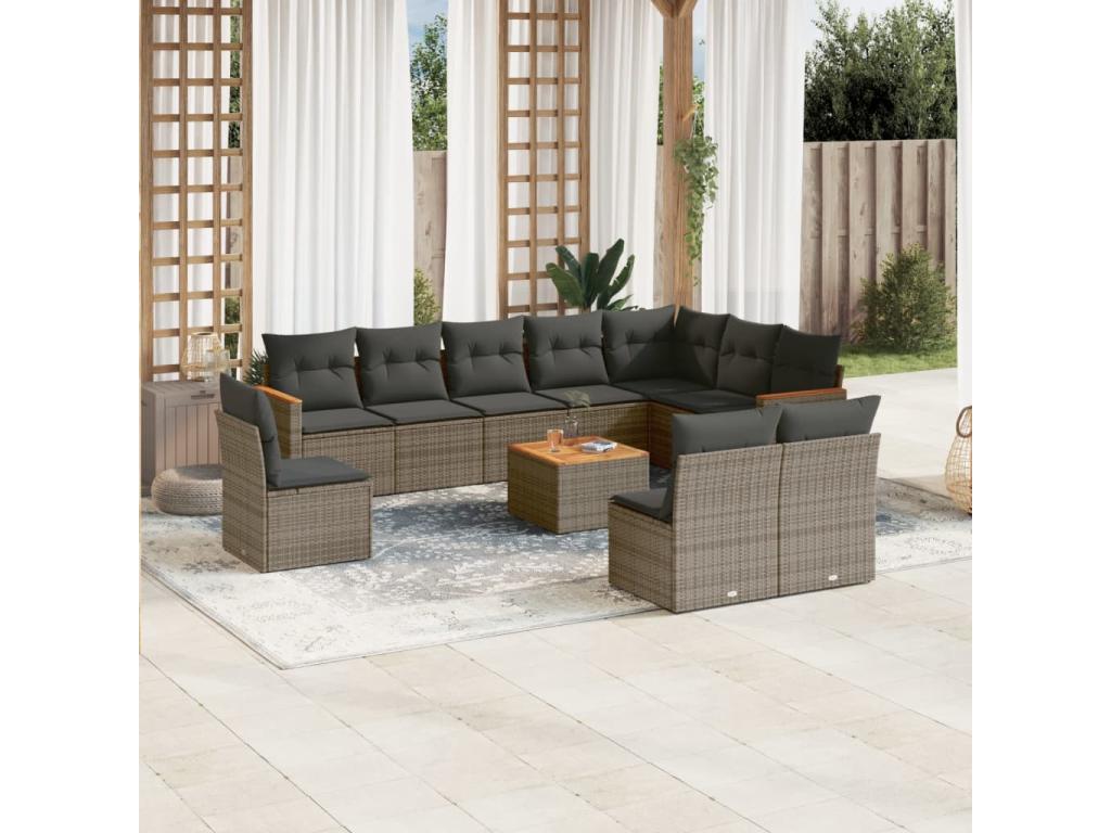 Gray Woven Resin Wicker Outdoor Furniture Set - dlz1766585979810