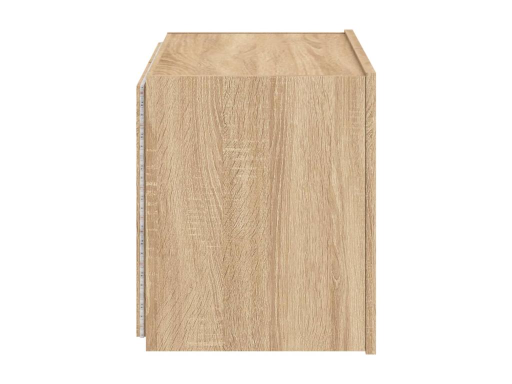 Brown Oak Wood TV Stand, 60 x 35 x 41 cm