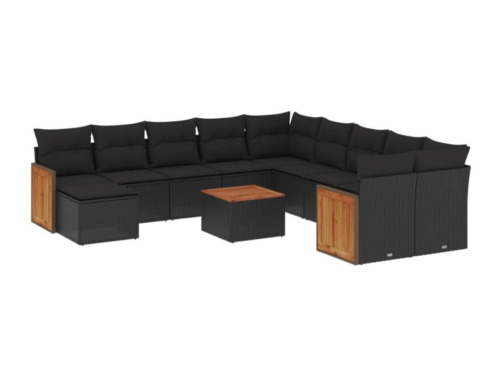 Black Woven Resin Wicker Outdoor Furniture Set - dlz1766585954960