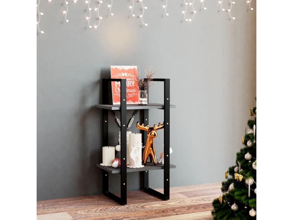 Gray Pine Wood Bookcase, 40 x 30 x 70 cm