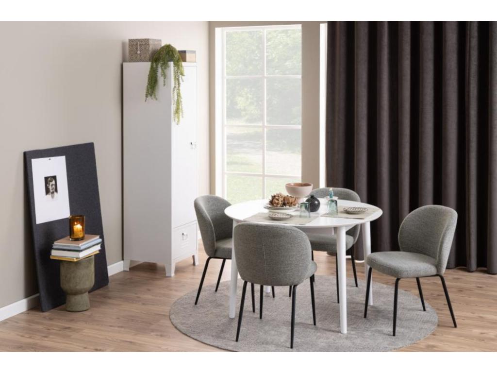 Gray Boucle Fabric Chair