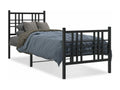 Black Metal Bed Frame, 80 x 200 cm