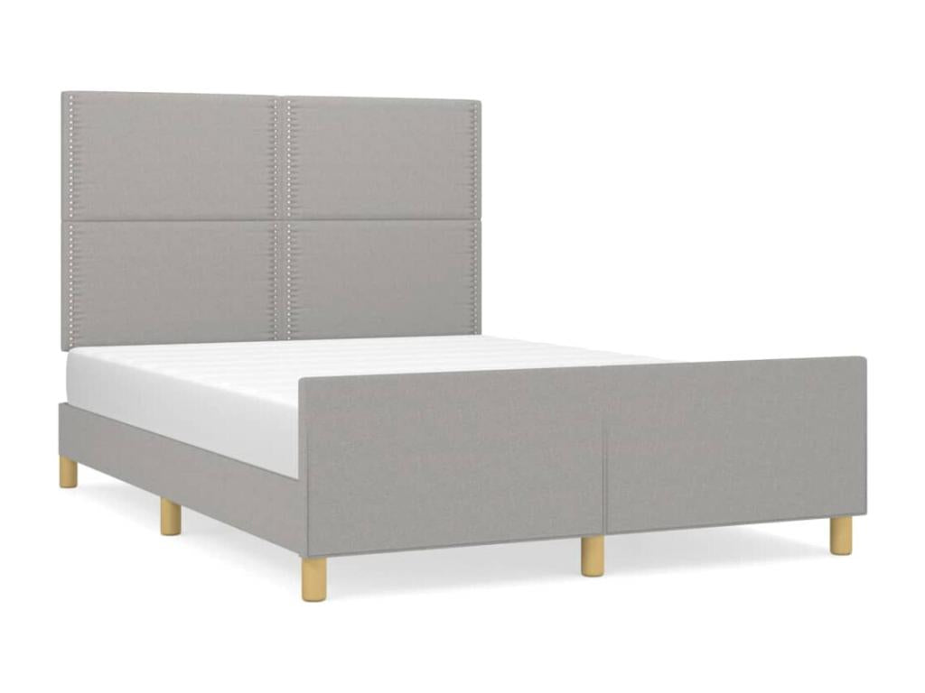 Gray Bed Frame, 140 x 200 cm