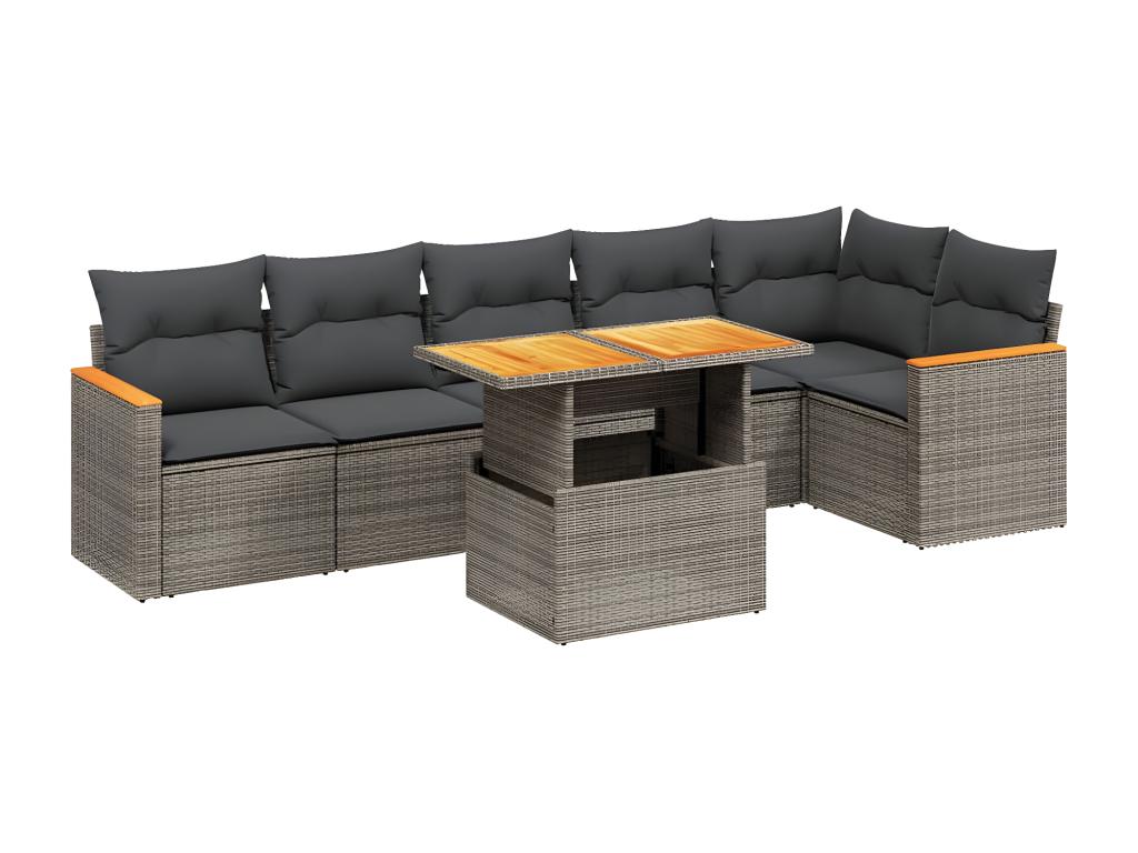 Gray Woven Resin Wicker Outdoor Furniture Set - dlz1766585767523