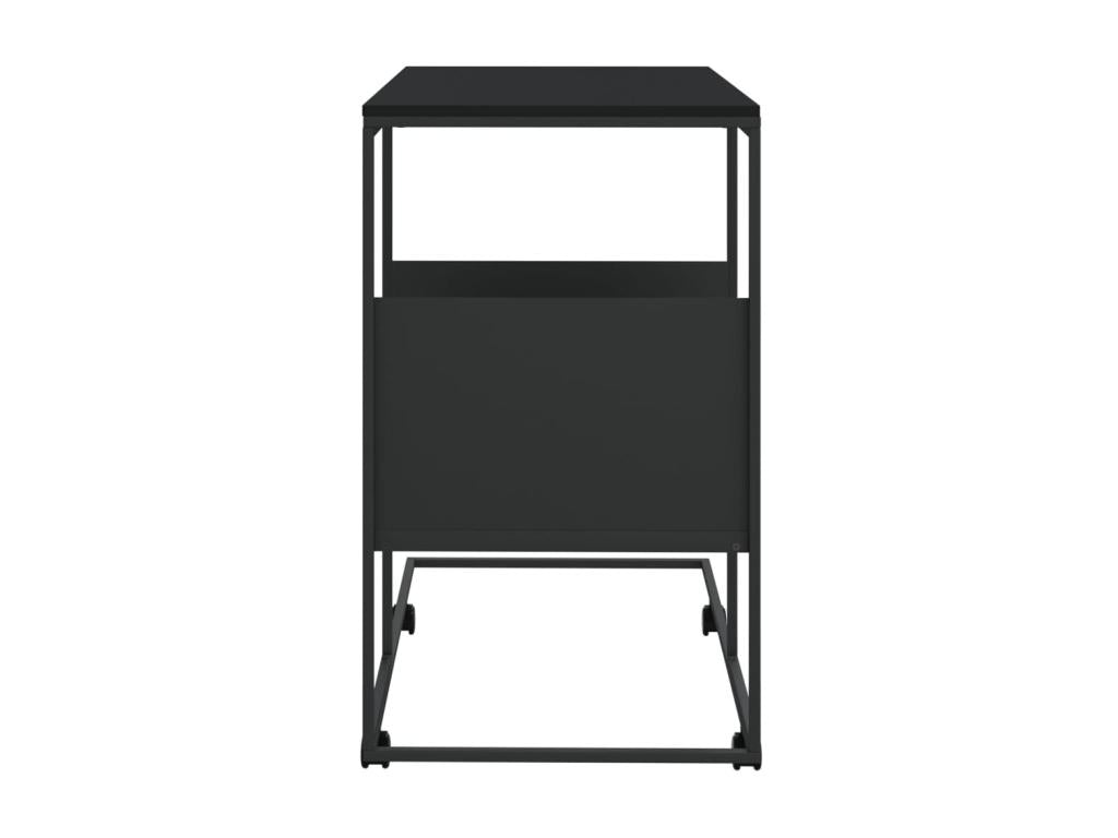 Black Engineered Wood Side Table, 55 x 36 x 63.5 cm