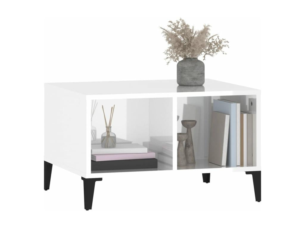 White Engineered Wood Coffee Table, 60 x 50 x 36.5 cm