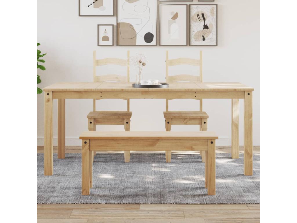 Brown Solid Wood Dining Table, 180 x 90 x 75 cm