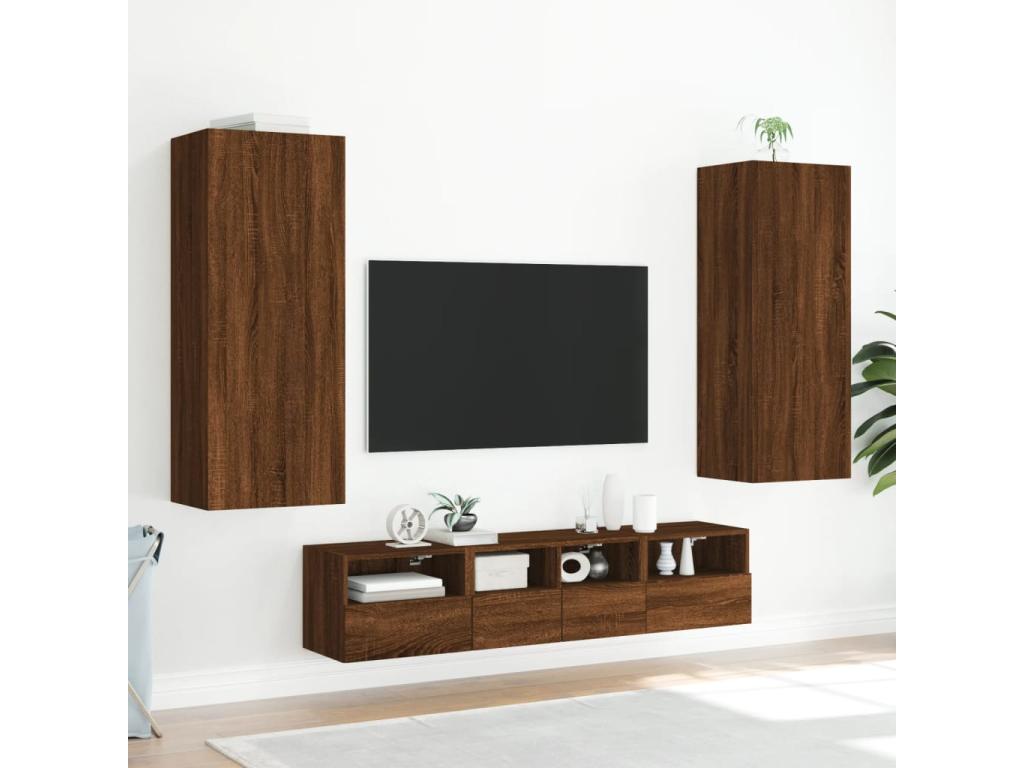 Brown Engineered Wood TV Stand, 40.5 x 30 x 102 cm