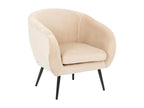 Beige Velvet Accent Chair