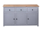 Gray Pine Wood Sideboard, 135 x 40 x 80 cm