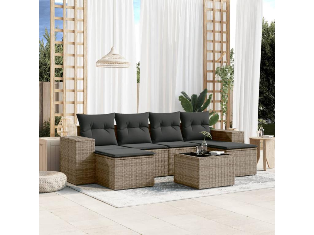 Gray Woven Resin Wicker Outdoor Furniture Set - dlz1766585573154