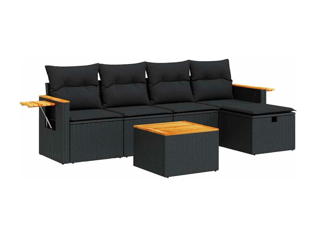 Black Woven Resin Wicker Outdoor Furniture Set - dlz1766585744327
