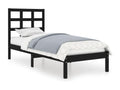 Black Solid Wood Bed Frame, 75 x 190 cm